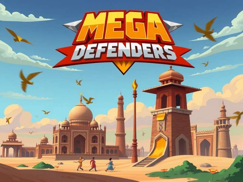 Mega Defenders strategy guide showing tower placements